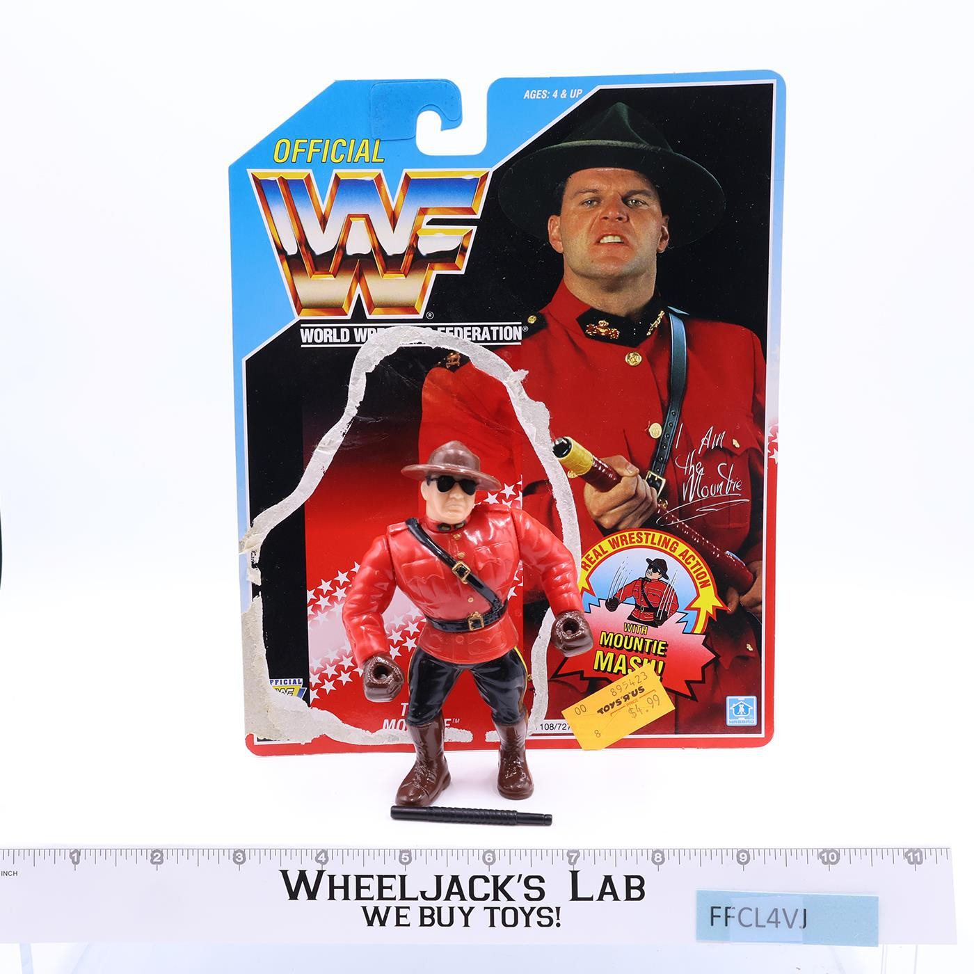 The Mountie W/CARDBACK 100% Complete 1992 WWF Wrestling Hasbro Action Figures