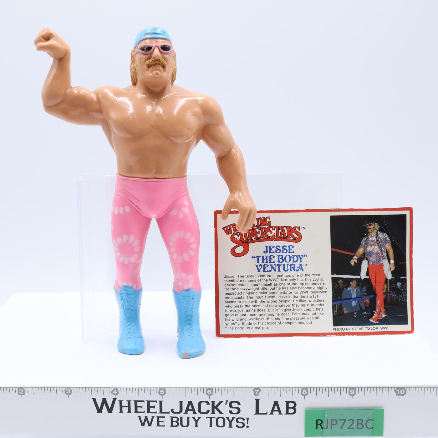 Jesse Ventura W/Bio Card 1986 WWF LJN Titan Sports Vintage Wrestling Figure