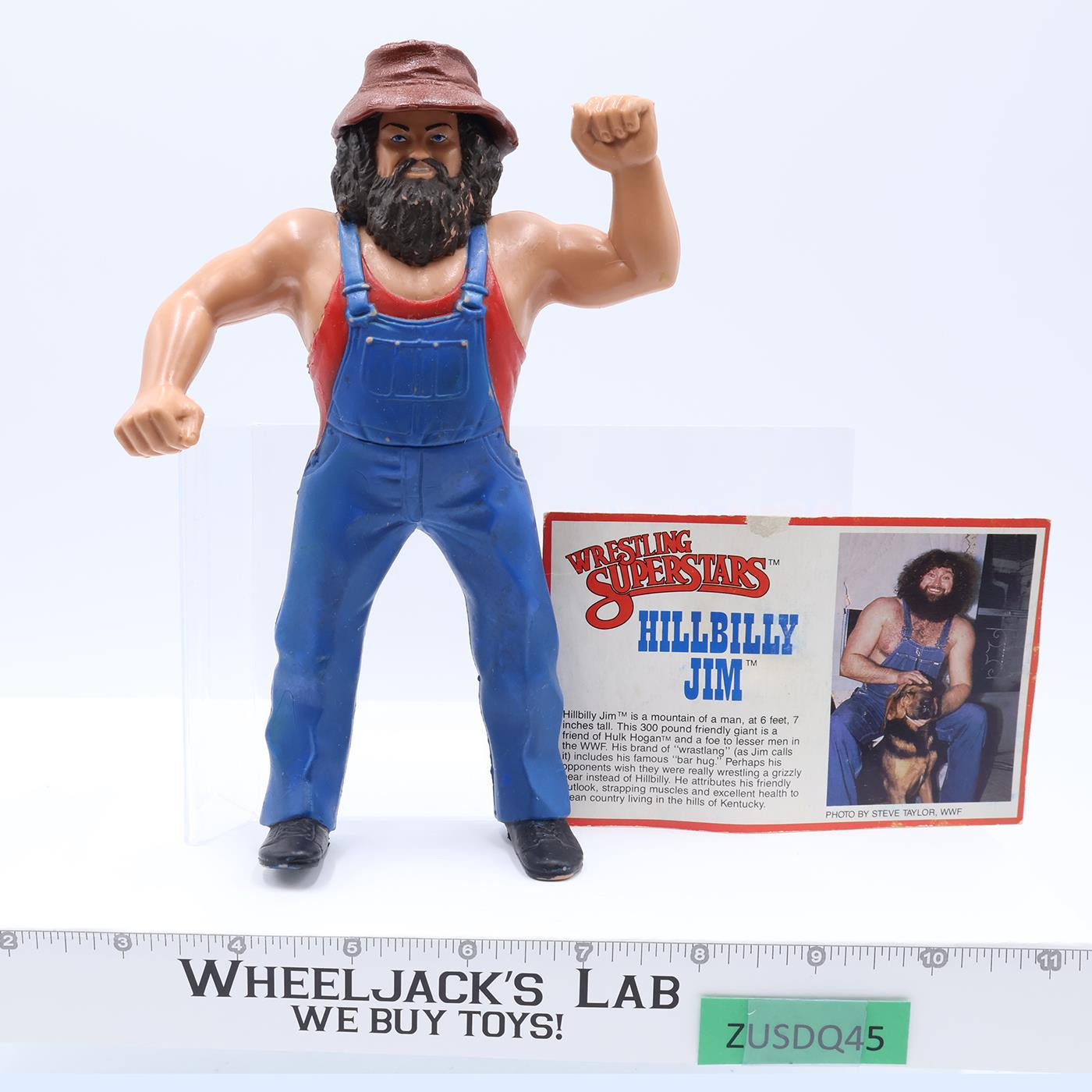 Hillbilly Jim w/HAT & Bio Card 1984 WWF LJN Titan Sports 8" Vintage Wrestling