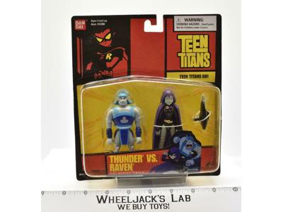 Thunder Vs. Raven MOSC NEW Teen Titans 2004 Bandai DC Super Heroes Figure