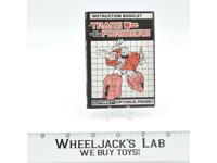 Optimus Prime Powermaster Instruction Manual Booklet 1988 Hasbro G1 Transformers