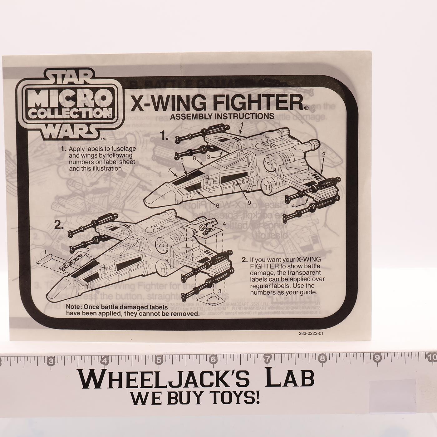 X-Wing Fighter Instructions Micro Collection ORIGINAL 1982 Star Wars