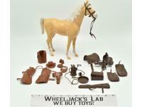Thunderbolt Palomino Horse Best of the West Johnny West Marx 12" 1/6 Vintage