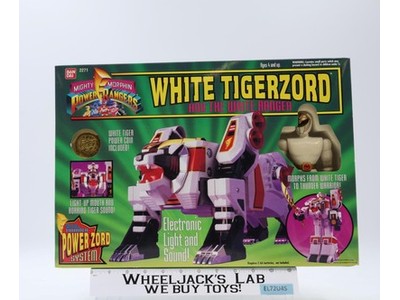 White Tigerzord & White Ranger UNUSED STICKERS Power Rangers 1994 Bandai NEW MIB