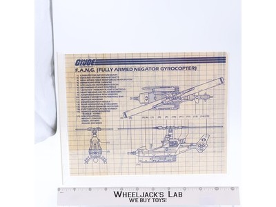F.A.N.G. 1983 ORIGINAL Instructions Blueprints G.I. Joe Hasbro Action Figure