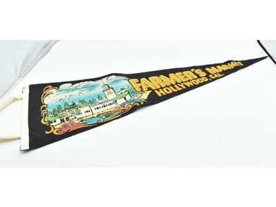 Souvenir Farmer's Market Hollywood Cal. 26" Felt Pennant Vintage