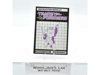 Weirdwolf Action Figure Robot Instruction Manual 1987 Hasbro G1 Transformers