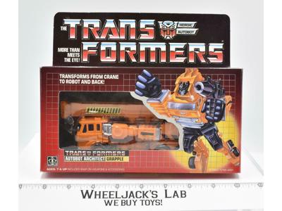 Grapple NICE BOX MIB NEAR MINT FIGURE 1985 Vintage Hasbro G1 Transformers