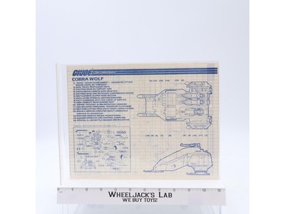 Cobra Wolf 1987 ORIGINAL Instructions / Blueprints G.I. Joe Hasbro Action Figure