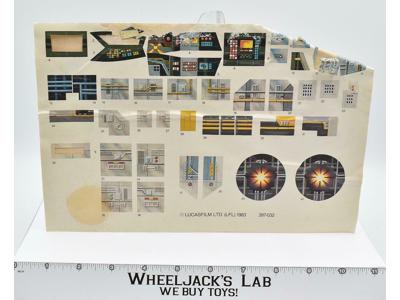 Y-Wing Fighter PARTIAL Sticker Decal Sheet Star Wars 1983 Kenner Vintage
