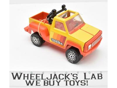 Orange Truck Motorcycle Driver 1979 9" Mini Pressed Steel Vintage Tonka