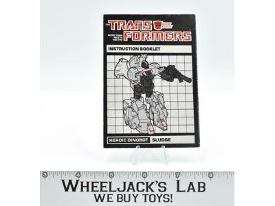 Sludge Action Figure Instruction Manual Booklet 1985 Hasbro G1 Transformers