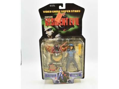 Jill Valentine &amp; Web Spinner NEW MOSC Resident Evil Toy Biz 1998 Figure Set