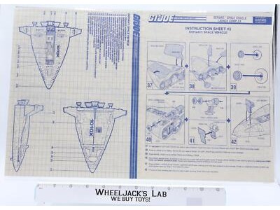 Defiant Space Vehicle Instruction Sheet #3 Instructions/ Blueprints G.I. Joe