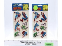 Marvel Super Heroes Puffy Stickers x2 1984 Spiderman Captain America NEW