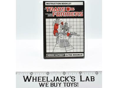 Ultra Magnus Action Figure Instruction Manual Booklet 1986 G1 Transformers