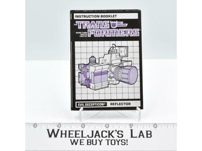 Reflector Action Figure Instruction Manual Booklet 1985 Hasbro G1 Transformers