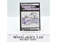 Reflector Action Figure Instruction Manual Booklet 1985 Hasbro G1 Transformers