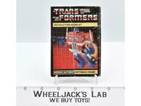 Optimus Prime Instruction Manual Booklet MILTON BRADLEY 1984 G1 Transformers