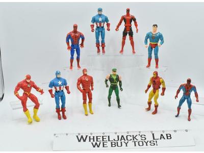Lot of 10 Mix of Marvel and DC Comic Characters Kenner Action Figures