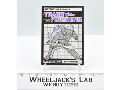 Astrotrain Instructions Manual Booklet 1985 Hasbro G1 Transformers Vintage
