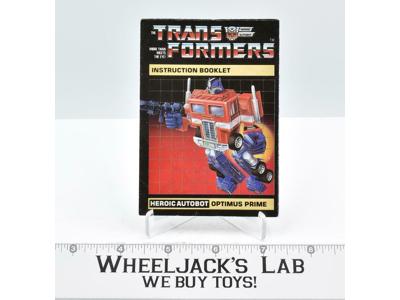 Optimus Prime Action Figure Instruction Manual Booklet 1984 G1 Transformers