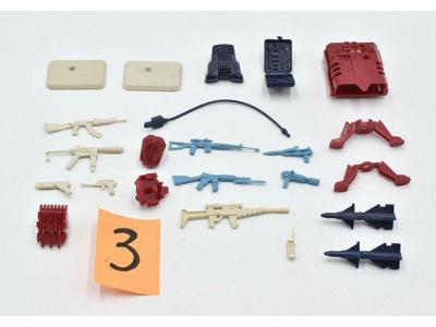 Lot #3 Battle Gear Accessory Pack 4 Complete Set 1986 Weapons Guns Gi Joe