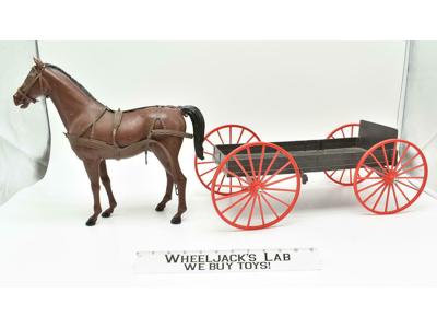 Covered Wagon Base W/Horse Best of the West Johnny West Marx 12" 1/6 Vintage