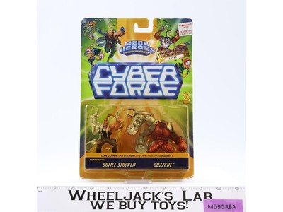 Battle Stryker & Buzzcut Mega Heroes Cyber Force 1995 Mattel Figure NEW SEALED