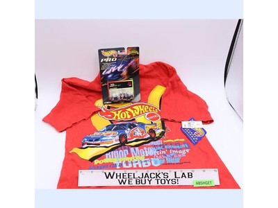 T-Shirt + Race Car Set Hot Wheels NASCAR Pro Racing 1997 Mattel NEW SEALED