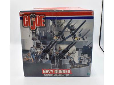 Navy Gunner W/Twin Mount Anti Aircraft Gun W/Box NEW GI Joe Hasbro