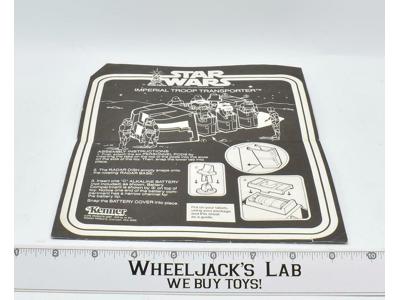 Imperial Troop Transport Instruction Manual Original 1979 Star Wars Kenner