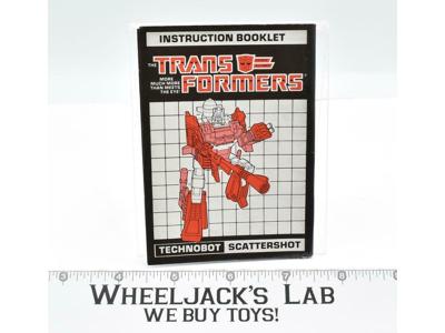 Scattershot Instruction Manual 1987 Vintage Hasbro G1 Transformers Action Figure