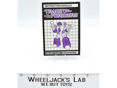 Dreadwind Action Figure Instruction Manual 1988 Hasbro G1 Transformers
