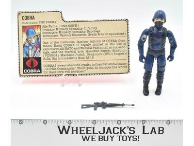 Cobra Soldier V1.5 SWIVEL ARM 100% Complete 1983 GI Joe Vintage Hasbro Figure