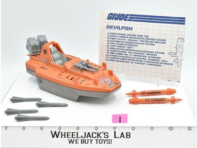 Devil Fish #1 Motorboat 1986 GI Joe Hasbro Action Figure Vehicle Vintage