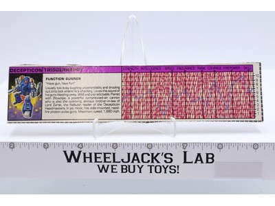 Triggerhappy Action Figure Tech Spec 1987 Vintage Hasbro G1 Transformers