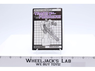Onslaught Action Figure Vintage Instruction Manual Booklet 1985 G1 Transformers