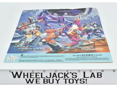 Superion Gnaw Insert Poster Glow n The Dark G1 Transformers Hasbro Action Figure