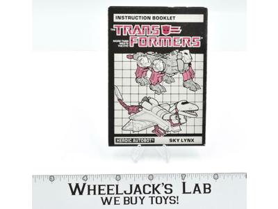 Sky Lynx Action Figure Instruction Manual 1986 Hasbro G1 Transformers