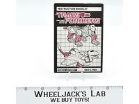 Sky Lynx Action Figure Instruction Manual 1986 Hasbro G1 Transformers