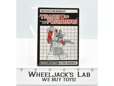 Ultra Magnus Instruction Booklet Manual 1986 G1 Transformers Vintage