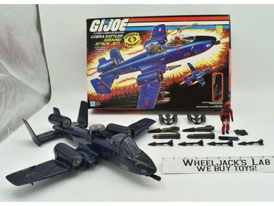 Ground Attack Jet Cobra Rattler 100% Complete W/ Pilot &amp; Box 1984 Hasbro Vintage