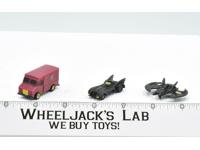 Batman Diecast Metal ERTL 1989 Micro Batmobile, Batwing, Joker Van Set of 3