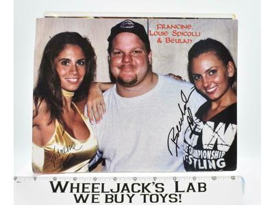 Francine Beulah w/ Louie Spicolli SIGNED Magazine PHOTO WCW Wrestling