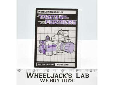 Reflector Action Figure Instruction Manual Booklet 1985 Hasbro G1 Transformers