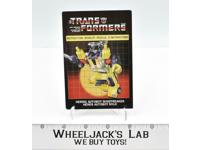Sunstreaker CANADIAN Instructions Manual Booklet Vintage 1984 G1 Transformers
