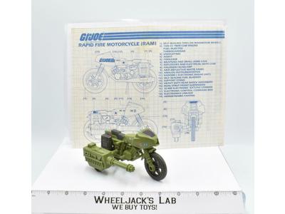 RAM (Rapid Fire Motorcycle) 100% Complete 1982 GI Joe Action Figure Vintage