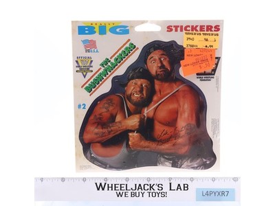 The Bushwackers WWF Wrestling Really Big Stickers Mello Smello Vintage MOSC