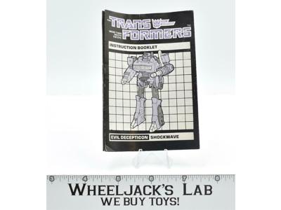 Shockwave Action Figure Robot Instruction Manual 1985 Hasbro G1 Transformers